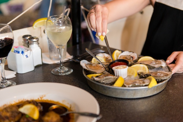 Water Street seafood restaurants offer fresh gulf oysters.